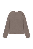 W STRIPE LONG SLEEVE TEE IN DARK BROWN