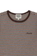 W STRIPE LONG SLEEVE TEE IN DARK BROWN