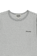 W STRIPE LONG SLEEVE TEE IN LIGHT HEATHER GREY
