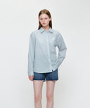 W OVERSIZED SHEER SHIRTS IN SKY BLUE