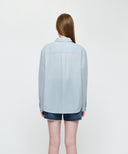 W OVERSIZED SHEER SHIRTS IN SKY BLUE