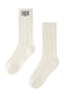 CLASSIC LOGO CABLE SOCKS IN IVORY