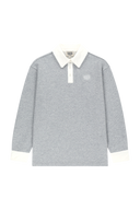 W SMALL CLASSIC LOGO LACE COLLAR SWEATSHIRT IN HEATHER GREY