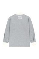 W SMALL CLASSIC LOGO LACE COLLAR SWEATSHIRT IN HEATHER GREY