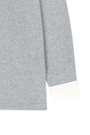 W SMALL CLASSIC LOGO LACE COLLAR SWEATSHIRT IN HEATHER GREY
