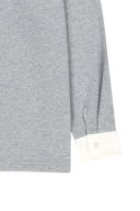 W SMALL CLASSIC LOGO LACE COLLAR SWEATSHIRT IN HEATHER GREY