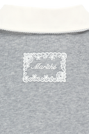 W SMALL CLASSIC LOGO LACE COLLAR SWEATSHIRT IN HEATHER GREY
