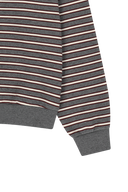 W SMALL CLASSIC LOGO V NECK BALLON SWEATSHIRT IN STRIPE