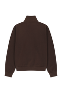 SMALL CLASSIC LOGO HALF ZIPUP SWEATSHIRT IN DARK BROWN