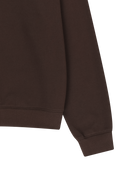 SMALL CLASSIC LOGO HALF ZIPUP SWEATSHIRT IN DARK BROWN