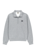 SMALL CLASSIC LOGO HALF ZIPUP SWEATSHIRT IN HEATHER GREY