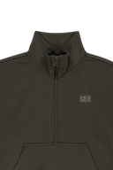 MARITHE SPORT W OVERSIZED SOFT BRUSHED HALF ZIP-UP IN BROWN