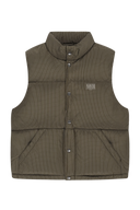 HIGH NECK DOWN VEST IN CHECK