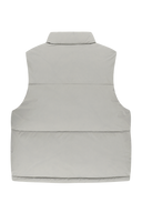 HIGH NECK DOWN VEST IN LIGHT GRAY