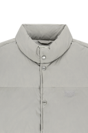 HIGH NECK DOWN VEST IN LIGHT GRAY