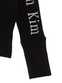 HIGH NECK SLEEVE LOGO KNIT CARDIGAN IN BLACK