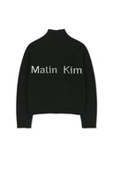CASHMERE BLENDED SPELL POINT KNIT ZIP UP IN BLACK