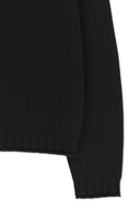 CASHMERE BLENDED SPELL POINT KNIT ZIP UP IN BLACK