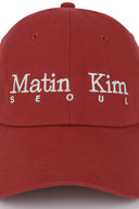 SEOUL LOGO POINT BIG BALL CAP IN RED