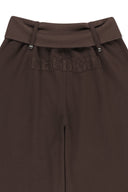 WAIST FOLDING JERSEY PANTS IN BROWN