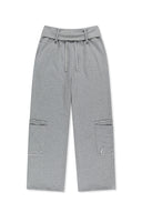 WAIST FOLDING JERSEY PANTS IN GRAY