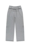 WAIST FOLDING JERSEY PANTS IN GRAY