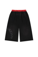 UNI WAIST POINT JERSEY SHORTS IN BLACK