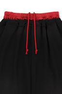 UNI WAIST POINT JERSEY SHORTS IN BLACK