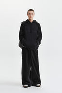 中性撞色連帽衫 (UNI COLOR BLOCK HOOD) 黑色