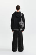 中性撞色連帽衫 (UNI COLOR BLOCK HOOD) 黑色