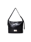PADDED EYELET BIG BAG IN BLACK