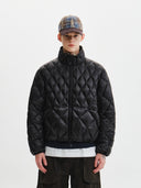 MIX QUILTED LIGHT DOWN JUMPER IN BLACK