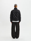 MIX QUILTED LIGHT DOWN JUMPER IN BLACK