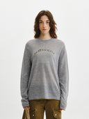 MATIN SLEEVE GRAPHIC SHEER KNIT PULLOVER IN GREY