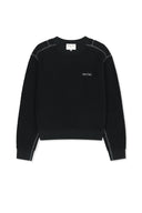 BOUCLE TEXTURE KNIT PULLOVER IN BLACK