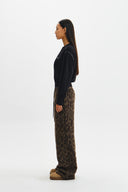 BOUCLE TEXTURE KNIT PULLOVER IN BLACK