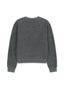 BOUCLE TEXTURE KNIT PULLOVER IN GREY