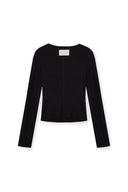 SNAP DETAIL SLIM TOP IN BLACK image 14