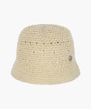 CIRCLE LOGO CROCHET BUCKET HAT IN LIGHT BEIGE image 6