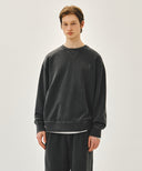 OUTLINE CLASSIC LOGO DYEING OVERSIZED SWEATSHIRT IN CHARCOAL GREY image 11