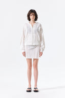 MESH LOGO WRAP MINI SKIRT IN WHITE image 15