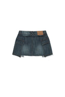 CARGO MINI DENIM SKORT IN BLUE image 2