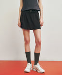 MARITHE SPORT W FLARE MINI SKIRT IN BLACK