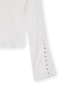 SNAP DETAIL SLIM TOP IN IVORY image 5