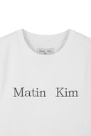 MATIN KIM LOGO CROP TOP IN WHITE image 3