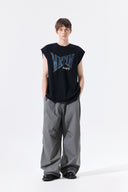 RAW EDGE CUT OUT SLEEVELESS TOP FOR MEN IN BLACK image 19