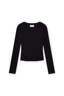 SNAP DETAIL SLIM TOP IN BLACK image 13