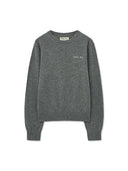 CASHMERE BLENDED ROUND KNIT PULLOVER IN OLIVE image 13