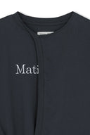 TIE DETAIL DRAPED LOGO TOP IN CHARCOAL GREY image 14