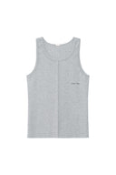 SMALL LOGO PINTUCK SLEEVELESS TOP FOR MEN IN GRAY image 1
